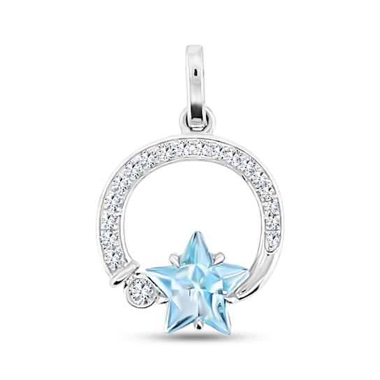 18K White Gold Aquamarine and Diamond Pendant 1.96ctw