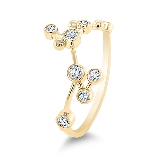 14K Gold Sagittarius Zodiac Constellation Ring .21ctw