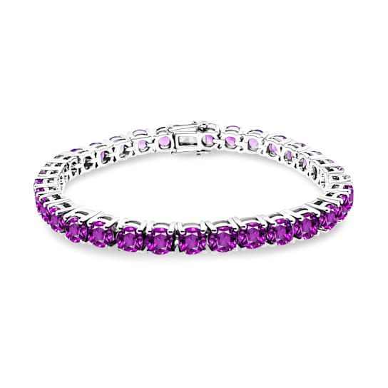 5.00mm Round Amethyst Sterling Silver Bracelets