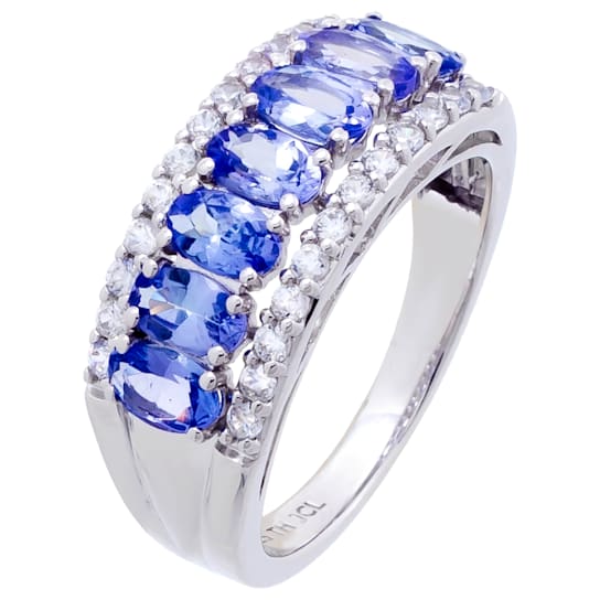2.40 cttw Tanzanite Gemstone Band Ring, Sterling Silver