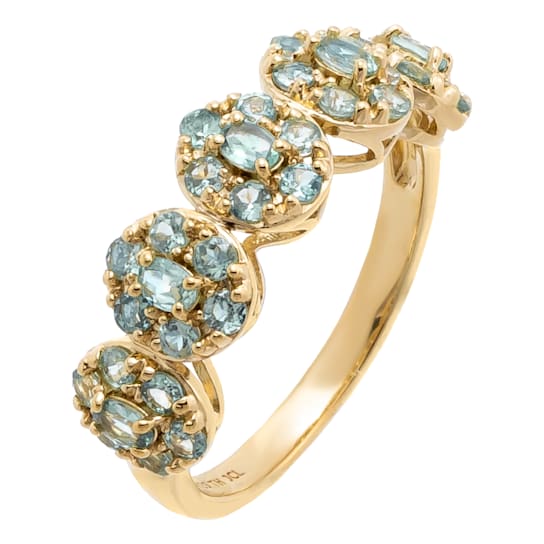 1.10 cttw Alexandrite Band Ring, 14k Gold plated on Sterling Silver