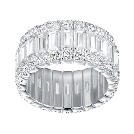 14.40 cttw Baguette-Cut Cubic Zirconia Eternity Band Ring, Sterling Silver