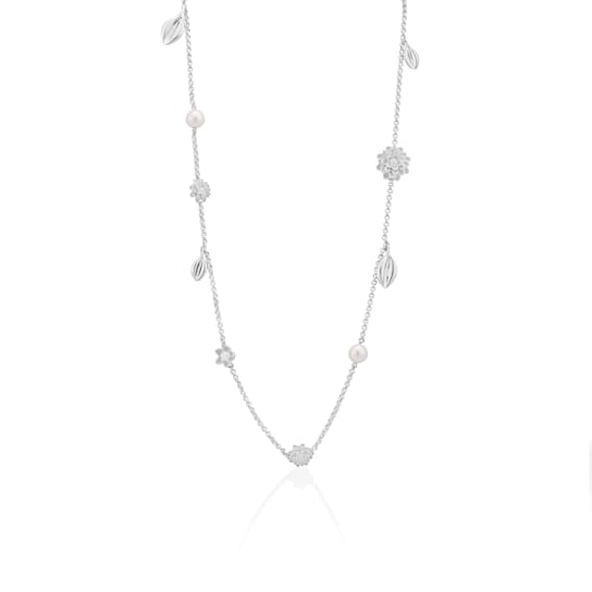 Dalia Flowers Sterling Silver Necklace