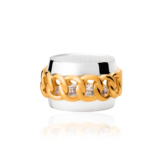 TANE Cozy Sterling Silver & 23 Karat Yellow Gold Vermeil Ring