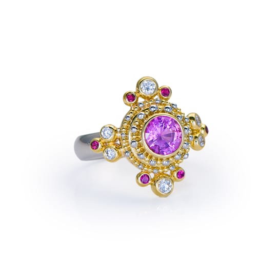 Chiara Collection Ring in 22kt, 18kt & Platinum set with Sapphires
and Diamonds