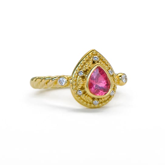 Chiara Collection Ring in 22kt, 18kt & Platinum set with Spinel and Diamonds