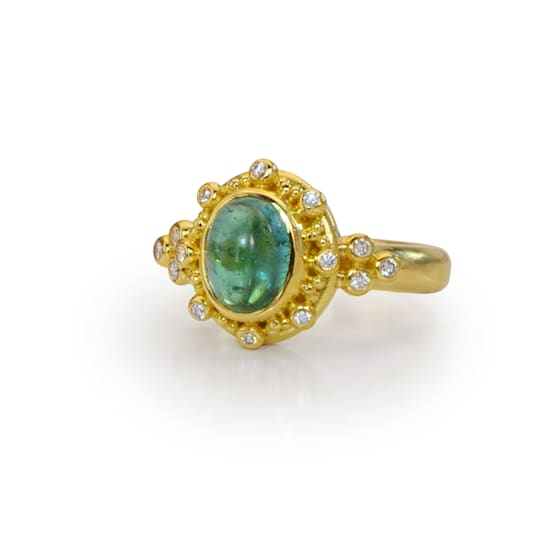 Classic Collection Ring in 22kt & 18kt gold set with Tourmaline and Diamonds