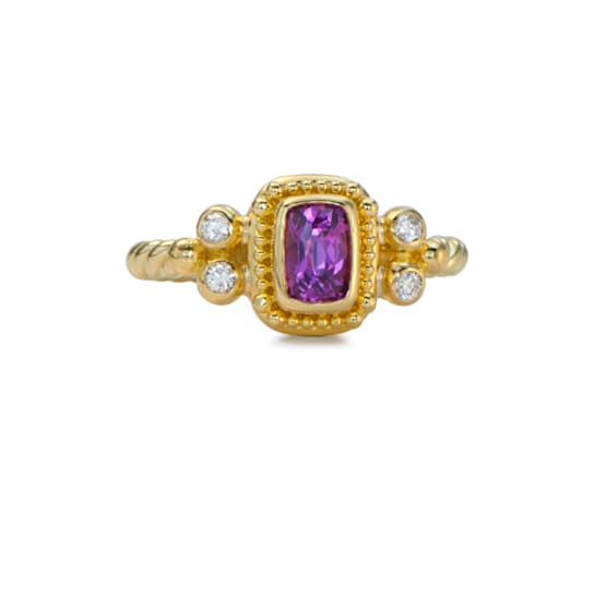 Classic Collection Ring in 22kt & 18kt gold set with Magenta
Sapphire and Diamonds