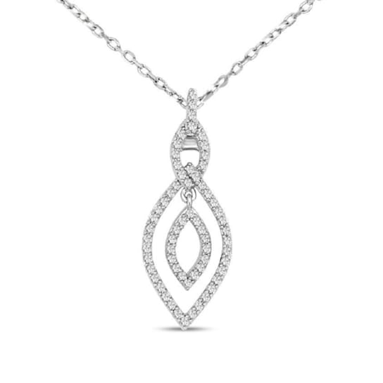 1/4 Carat Diamond Dangle Necklace in Sterling Silver - 18"<br />