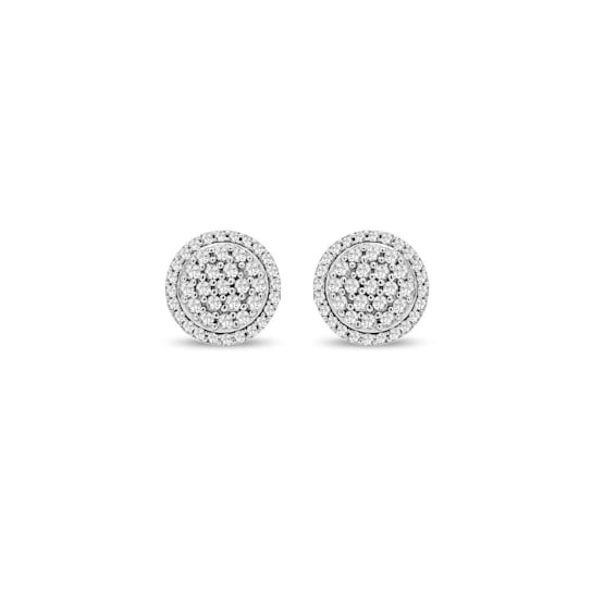 1/4 Carat Diamond Cluster Stud Earrings in 10K White Gold