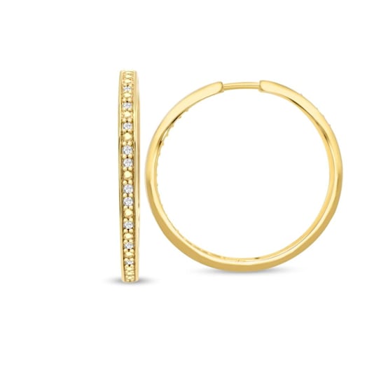 1/4 Carat Diamond Inside-Out Hoop Earrings in Yellow Gold-Plated
Sterling Silver<br />
