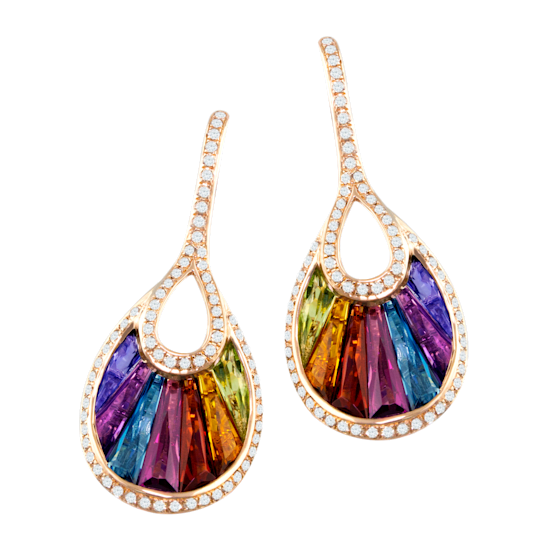 BELLARRI 14kt Rose Gold Multi Color Gemstone Earrings from the La
Bouquet Collection