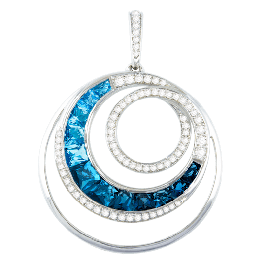 BELLARRI 14kt White Gold Blue Topaz Gemstone Enhancer from the Malibu –
Wave Collection