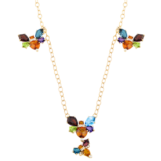 BELLARRI 14kt Rose Gold Multi Color Gemstone Necklace from the Queen Bee Collection