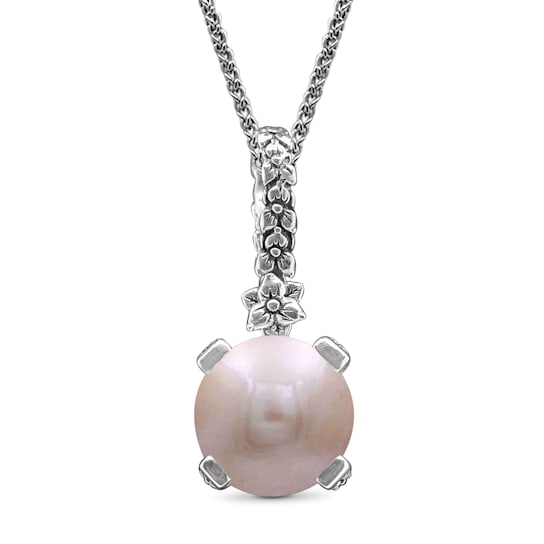 Stephen Dweck Sterling Silver 14mm Round Golden Pearl Pendant