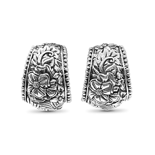 Stephen Dweck Engraved Kyoto Sterling Silver Earrings