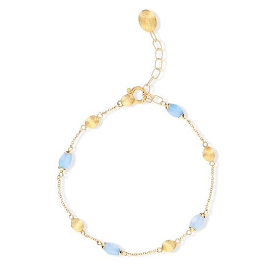 "Azure" 18kt Gold and Aquamarine thin bracelet