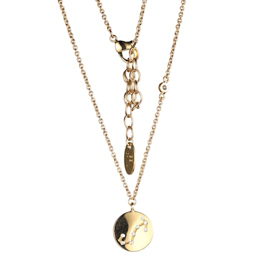 Fine Silver Plated and Gold Flash Cubic Zirconia Scorpio Zodiac Star
Sign Pendant Necklace, 16" +2"