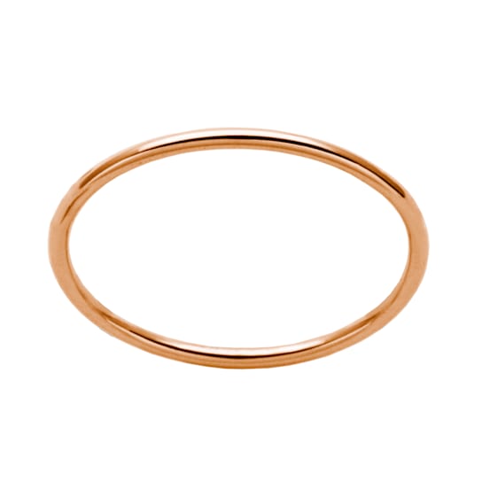 14K Rose Gold Plated Sterling Silver High Polished Thin Stackable Ring
Wedding Band, Size 7