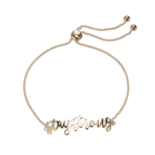 SILVER/GOLD PLATED NO STONE "STAY STRONG" VERBIAGE BOLO BRACELET