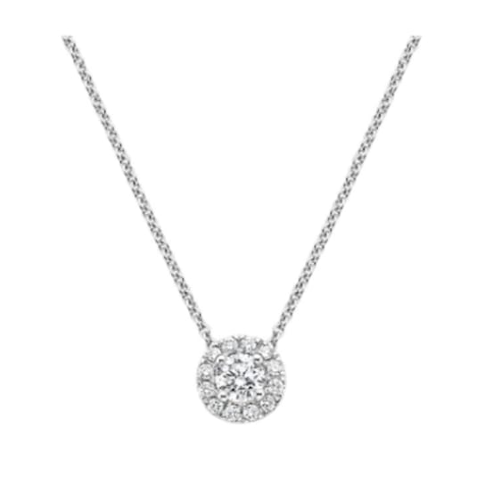 1.25 Cts Round Shaped Lab-Grown Halo Diamond Pendants in 14K White Gold
(F-G, VS2-SI1, 1.25 Cttw)
