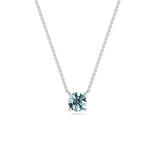 10 Karat White Gold Aquamarine Pendant Necklace For Women