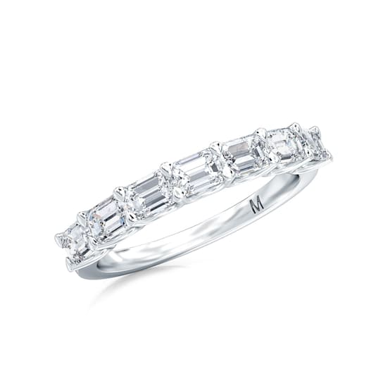 1.50 Ct Emerald Cut seven stone Lab-Grown Diamond band set Horizontal in
14K White Gold