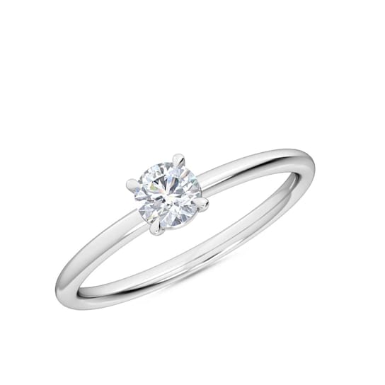 0.25Ct Petite ring with Round Lab Grown Diamond in 14K white gold