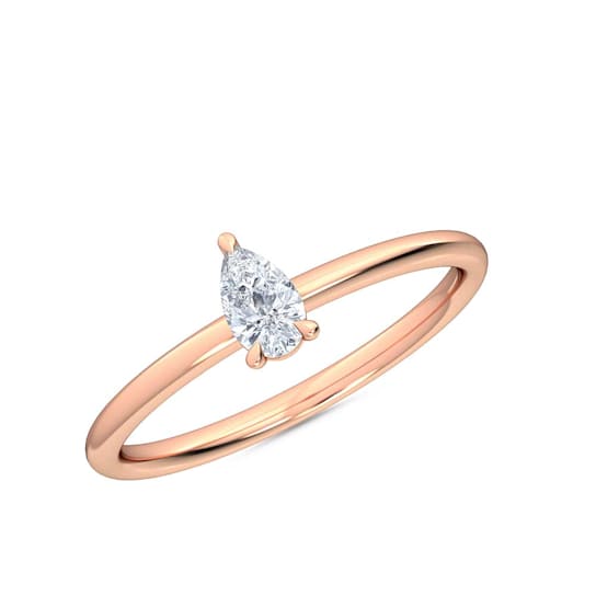 0.25Ct Petite ring with Pear Lab Grown Diamond in 14K gold