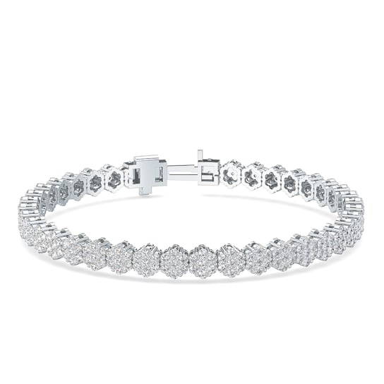 5.00Ct Round Four Prong 7 inch Flower Bracelet in Lab Grown Diamond in
10K gold. (5.00Ct FG - VS-SI)