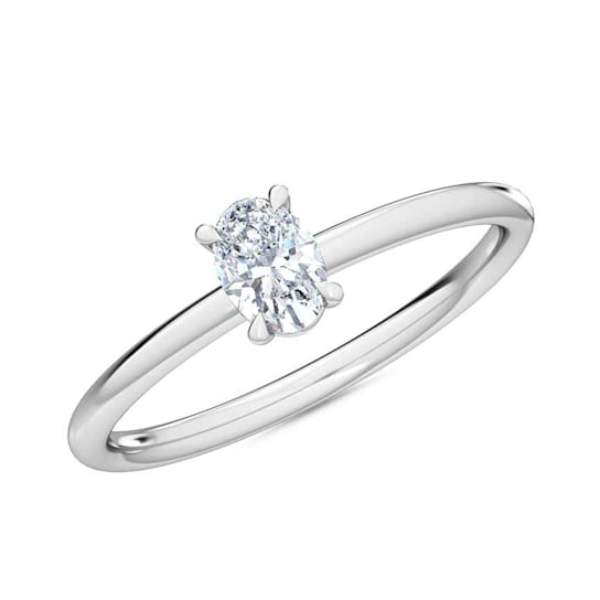 0.25Ct Petite ring with Oval Lab Grown Diamond in 14K gold