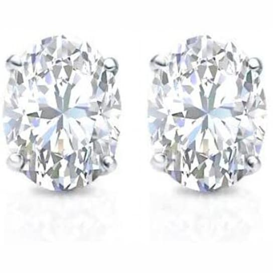 <p>0.50 Cts Oval Shape Lab-Grown Diamond Earring Studs in 14K White Gold</p>