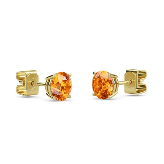10 Karat Yellow Gold Citrine Stud Earrings For Women