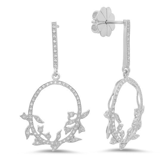 Beverley K 14K White Gold Floral Earrings 0.29 ctw