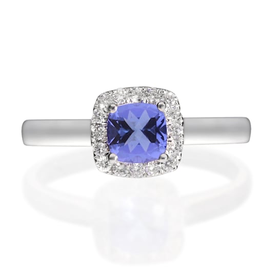 Gin & Grace 10K White Gold Tanzanite and Diamond Ring