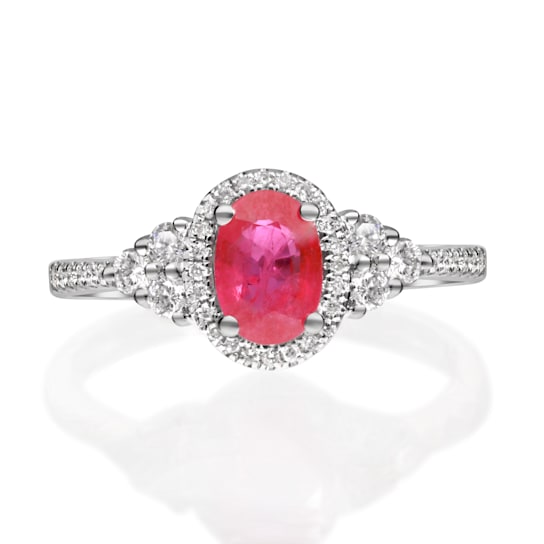 Gin & Grace 14K White Gold Ruby and Diamond Ring