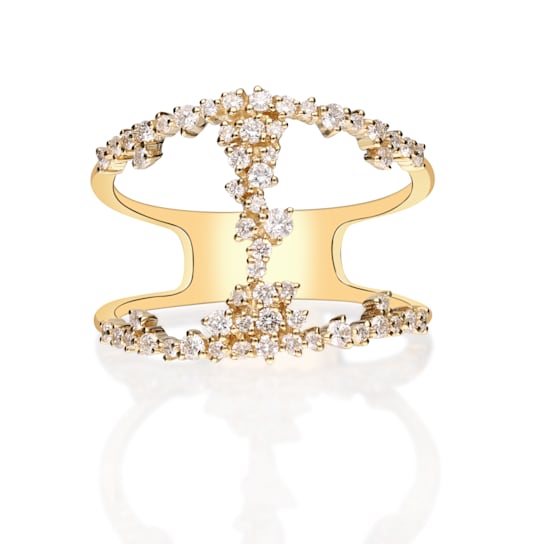Gin & Grace 14K Yellow Gold Real Natural Diamond Ring (I1)