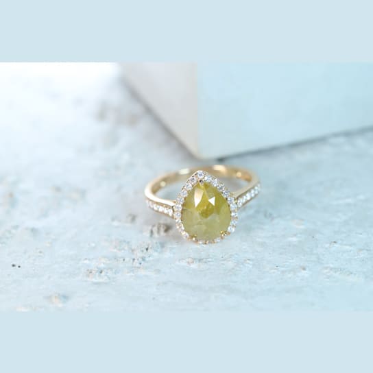 Gin & Grace 14K Yellow Gold Natural Brown and White Diamonds Ring