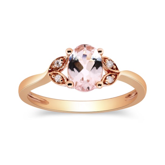 Gin & Grace 10K Rose Gold Real Diamond Eternity Ring (I1) with
Genuine Morganite