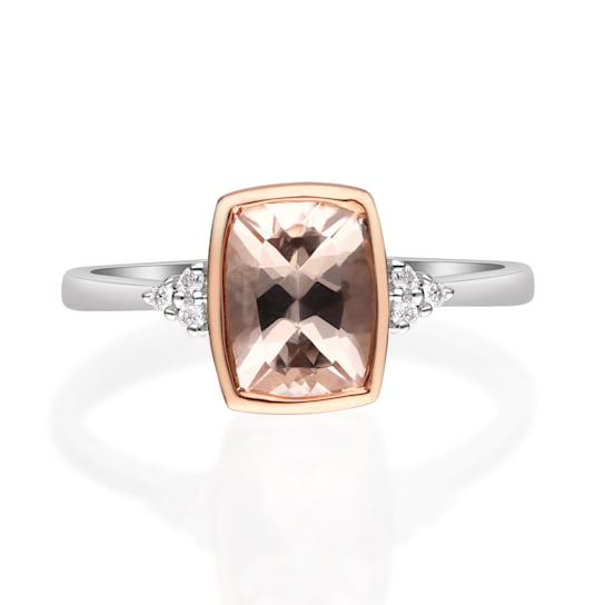 Gin & Grace 14K Two Tone Gold Morganite and Diamond Ring