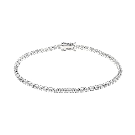 Gin & Grace 14K White Gold Natural White Diamond Bracelet