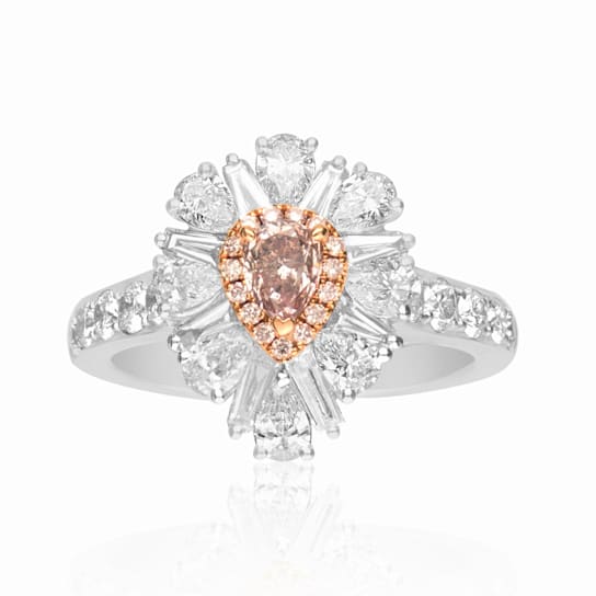 Gin & Grace 18K White Gold Real Diamond Ring (I1) with Natural Fancy
Pink GIA Certified