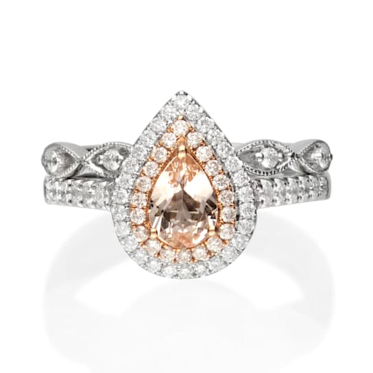 Gin & Grace 14K Two-Tone Gold Morganite and Diamond Engagement Ring