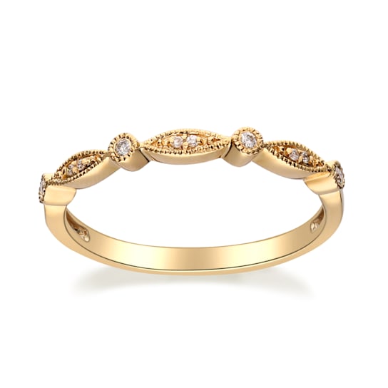 Gin & Grace 14K Yellow Gold Natural Real Diamond (I1) Ring