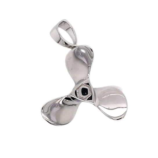Sterling Silver Propeller Pendant with Polished Finish.