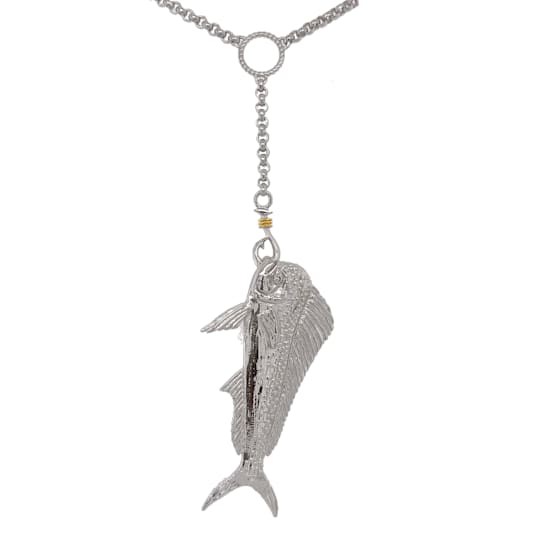 Sterling Silver Lariat Style Mahi Necklace