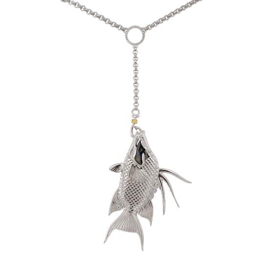 Sterling Silver Lariat Style Hogfish Necklace