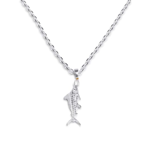 Sterling Silver White Marlin Pendant.