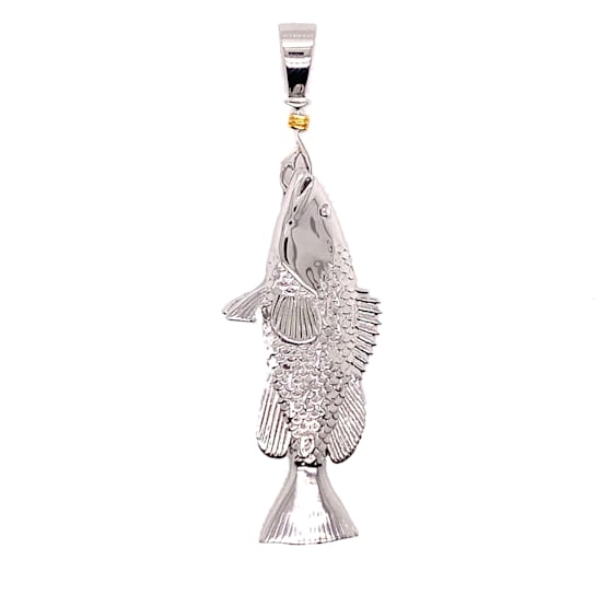 Sterling Silver Grouper Pendant.