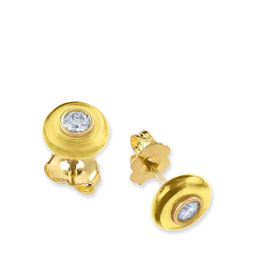 Belle Ciambelle-18K YG studs set with 0.10ctw diamonds and yellow
citrine doughnut.